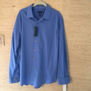 New Mens VanHeusen blu Dress Shirt Large 16-16 1/2